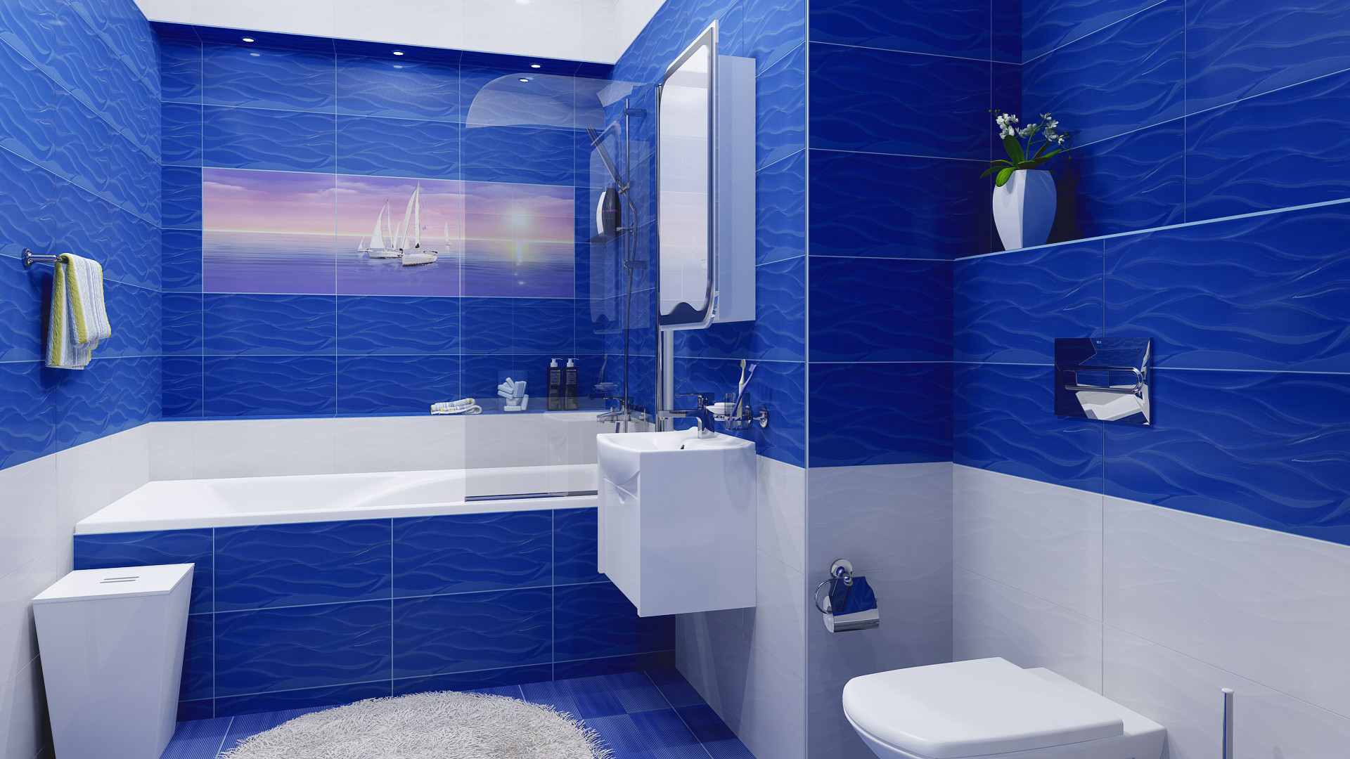 Плитка в ванную комнату магазины. Плитка Парус Керама Марацци. Керамическая плитка Нью-Йорк Уралкерамика. Синяя ванная комната. Ванная в синем цвете.